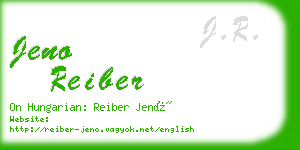 jeno reiber business card